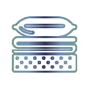 Pictogramme désignant des tissus de home textile pensés pour la création de housses de couettes et oreillers chauds et confortables